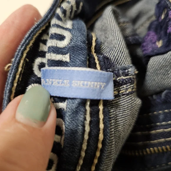 Hydraulic Nolita Ankle Skinny jeans size 10 embroidered blue denim 27" inseam - Picture 12 of 14